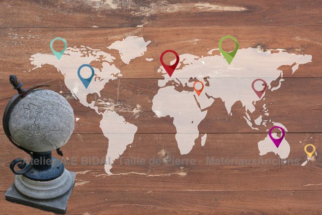 The Atelier Alain Bidal, stone cutter and antique materials dealer, delivers original pieces in natural stone everywhere in the world.