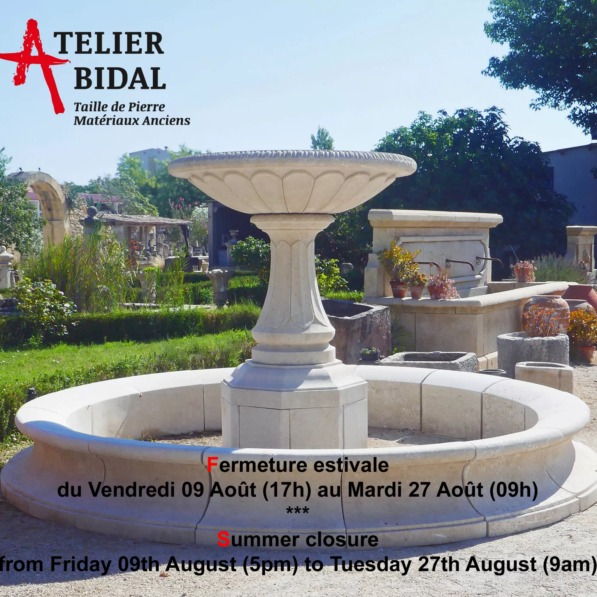 Artisan master stone cutter in Provence : Atelier Alain BIDAL