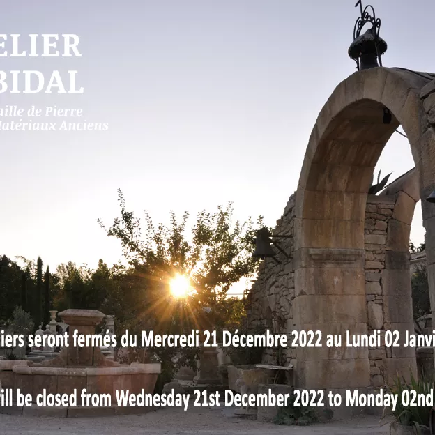 Atelier Alain Bidal ǀ Stone cutter ǀ End of year closing dates 2022