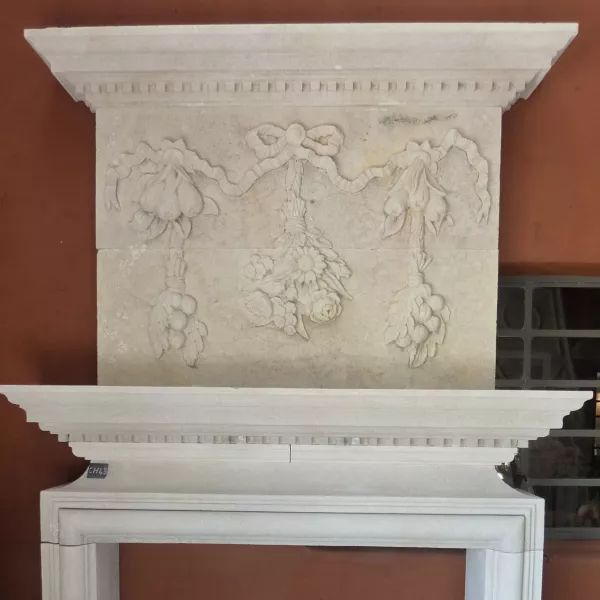 Exceptional Louis XIII mantelpiece in stone - Atelier Alain BIDAL (Provence)