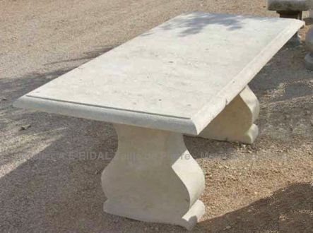 Table en pierre d'intérieur / Table de terrasse en pierre - Atelier Alain BIDAL (Provence)