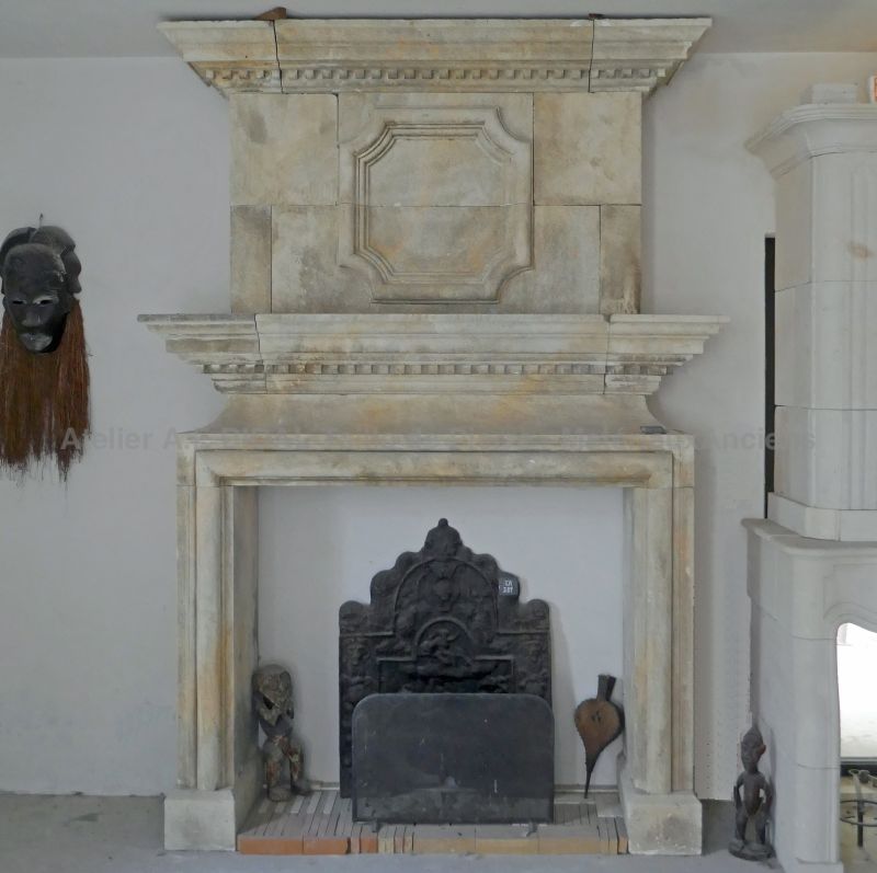 carved stone fireplace 1600s