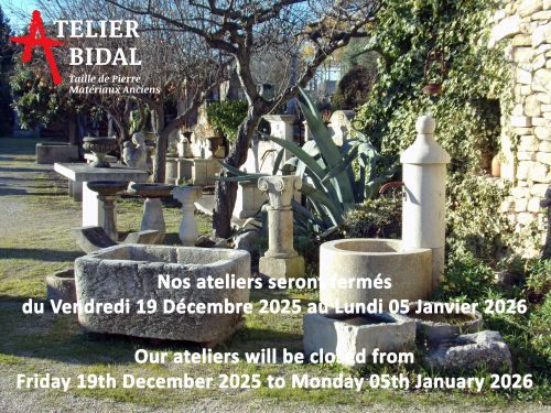 Atelier Alain Bidal ǀ Stone cutter ǀ End of year closing dates 2025