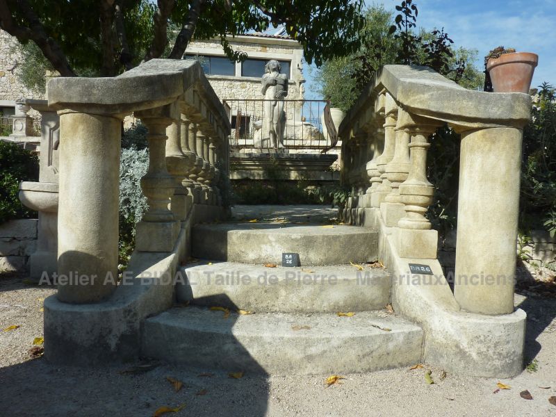 small staircase in stone with 3 steps - created by A E Bidal
