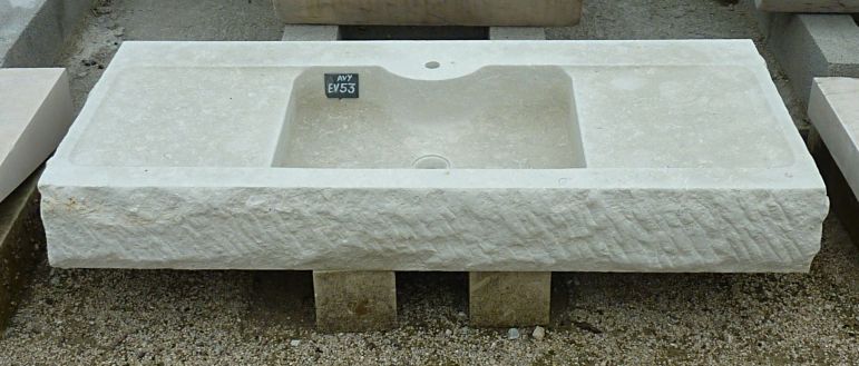 Sustainable kitchen sink in white limestone - Sinks in stone hand-crafted in Provence by Alain BIDAL