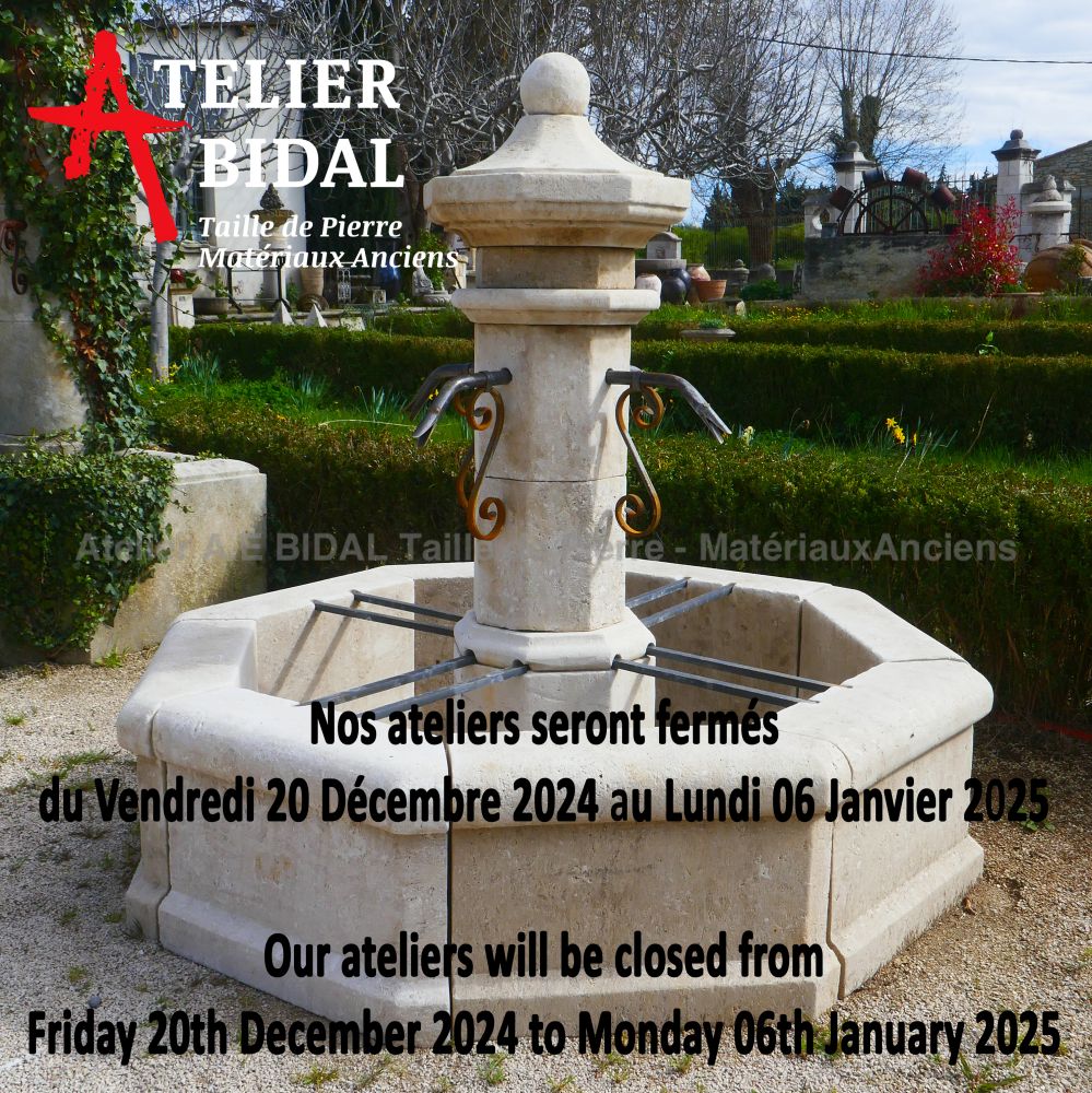 Atelier Alain Bidal ǀ Stone cutter ǀ End of year closing dates 2024