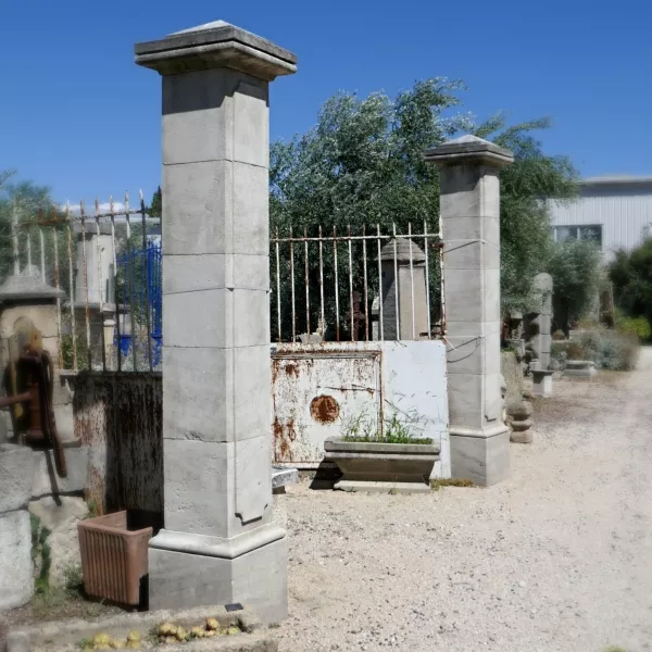 Limestone gateposts - an architectural element carefully crafted by our stonemason.