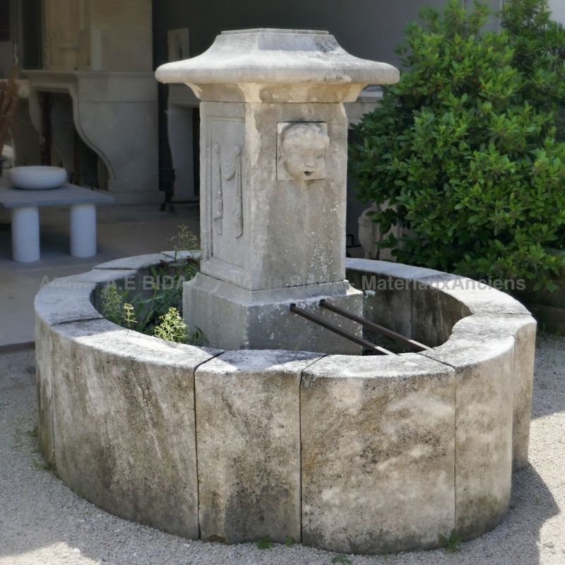 Provencal stone fountain for great garden landscaping from Atelier BIDAL (Provence)