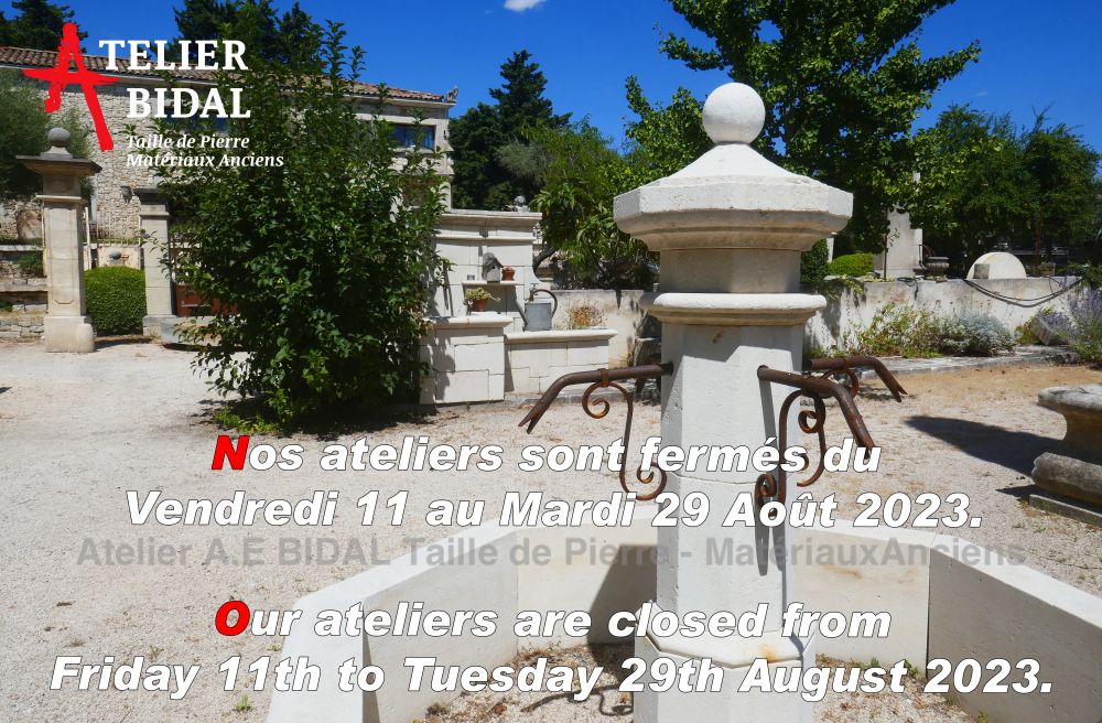 Tailleur de pierre et vendeur de matériaux anciens en Provence : Atelier Alain Bidal