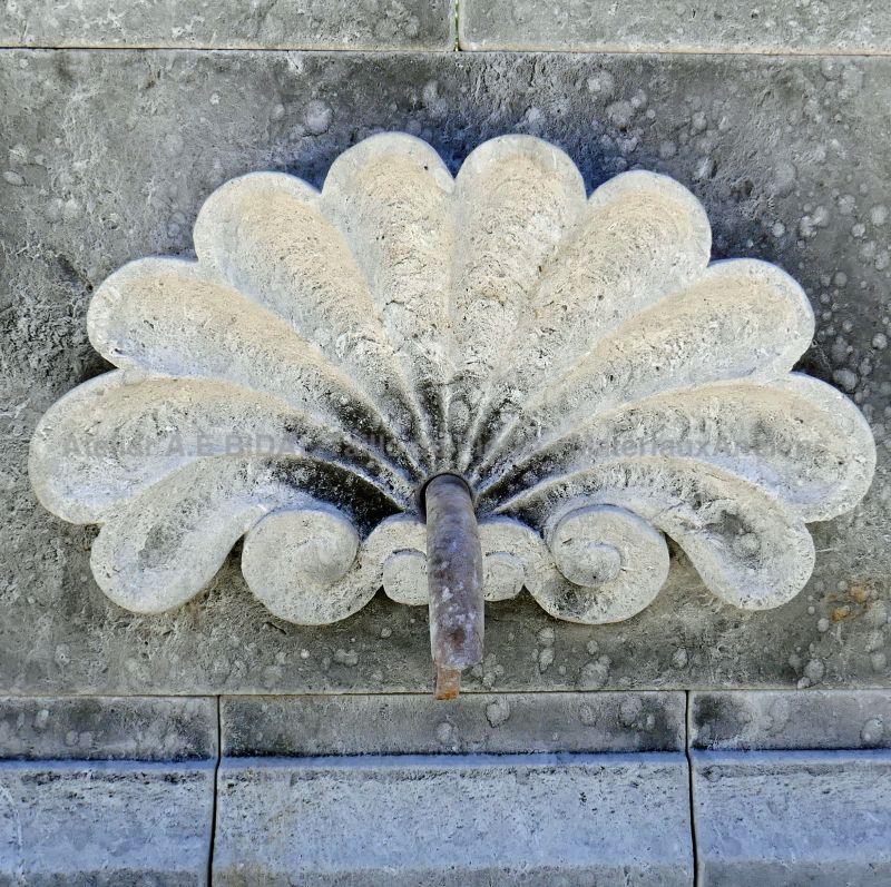 Exceptional shell sculpted by hand by the stonemason Alain Bidal, Provence.
