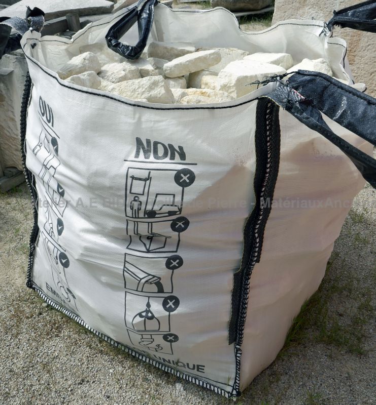 Big bag de pierre à batir en pierre calcaire non-gélive - Atelier Alain BIDAL