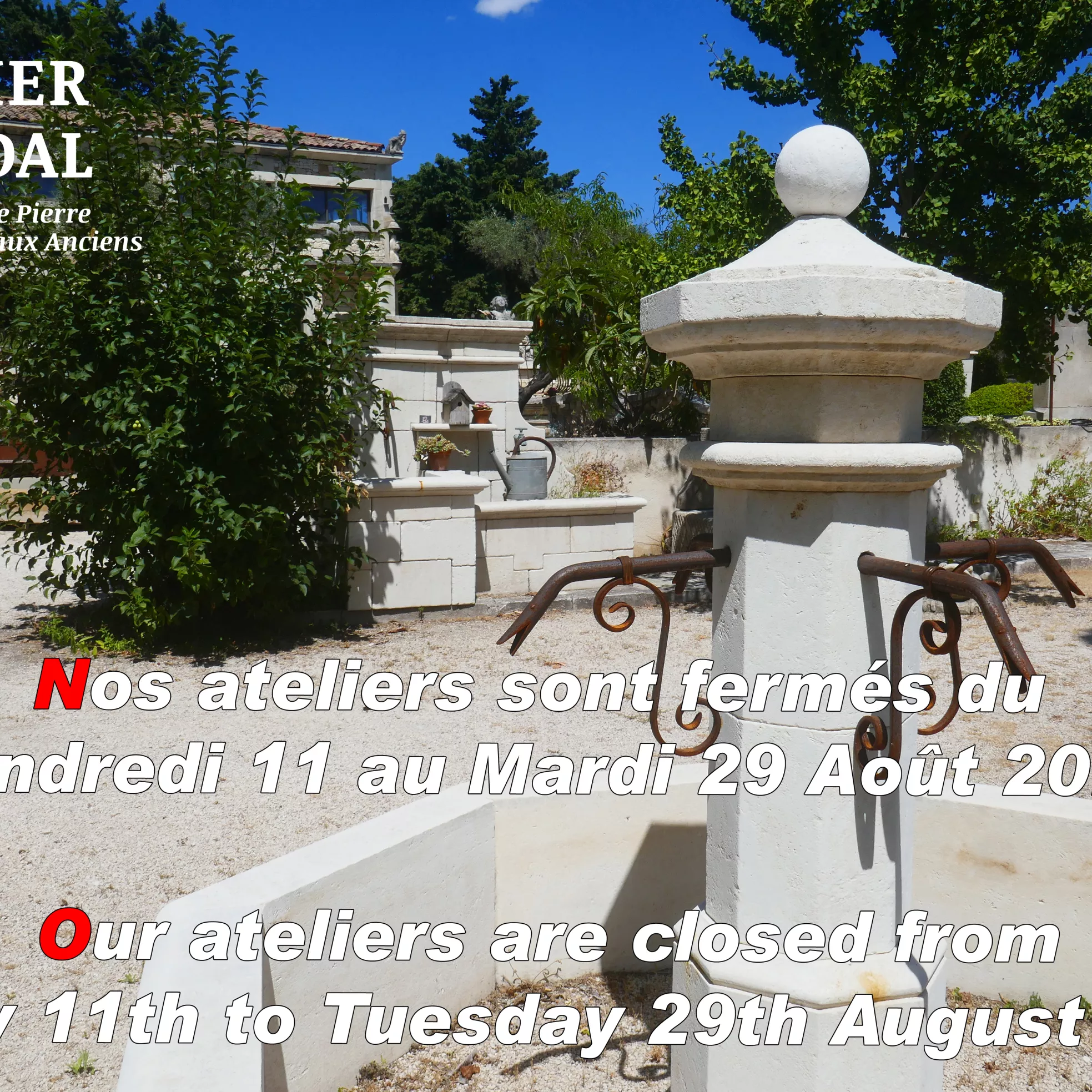 Artisan master stone cutter in Provence : Atelier Alain BIDAL